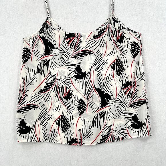 EQUIPMENT Layla Silk Print Cami Womens Small White Black Floral Leaf Print Layer - Picture 8 of 15